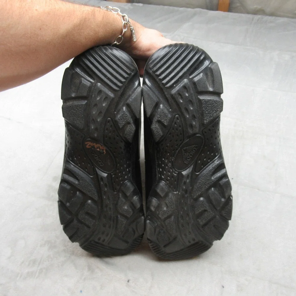 Condor Men 12 Work Boots Black Leather Steel Toe Lace Up Rain Slip Resistant NEW